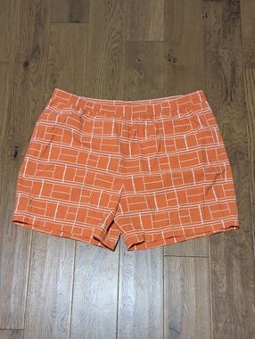 Billy Reid NWT Orange Geometric Swim Trunks